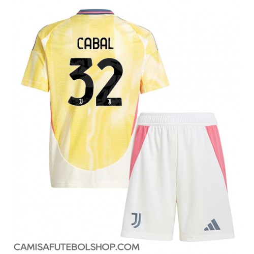 Camisa de time de futebol Juventus Juan Cabal #32 Replicas 2º Equipamento Infantil 2024-25 Manga Curta (+ Calças curtas)